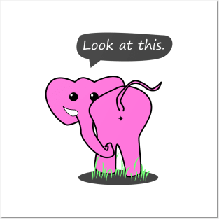 Funny cartoon elephant Posters and Art